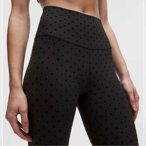 Lululemon Polka Flock Black Dot, Align High Rise Leggings! Size 8, 28” Inseam